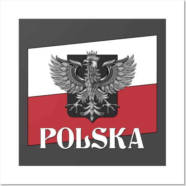 POLSKA - Poland Flag and Shield Wall Art by DreamStatic